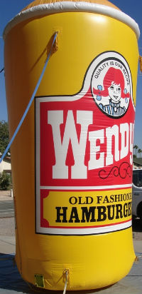 advertising inflatables - custom Wendy's Frosty cup
